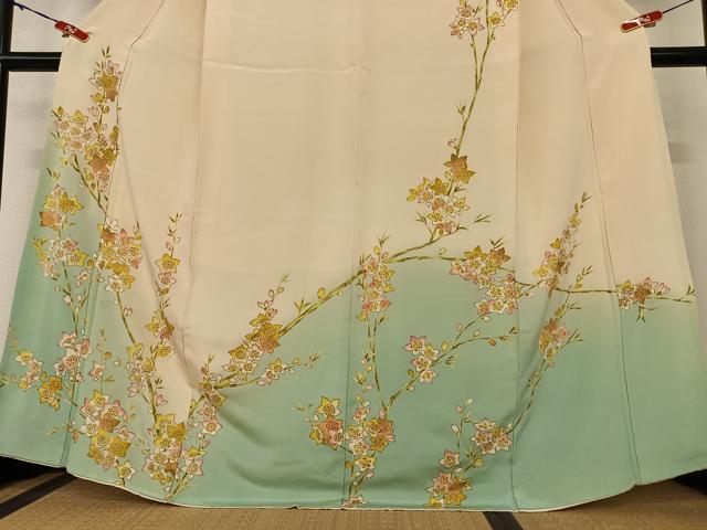 平和屋着物○訪問着 手描き 枝花文 金彩 正絹 逸品 AABB6389zg 付け下げ