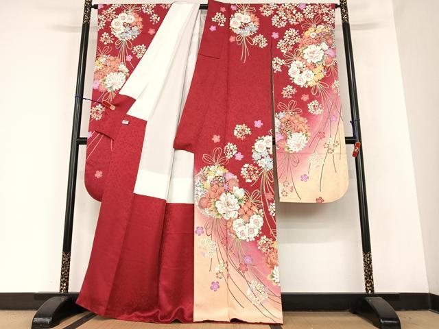 平和屋着物●豪華振袖　花毬文　金通し地　正絹　逸品　AABB6417zg 平和屋着物○豪華振袖 花毬文 金通し地 正絹 逸品 AABB6417zg