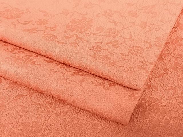 平和屋着物●上質な色無地　花唐草地紋　真赭色　正絹　逸品　AABB6428zg