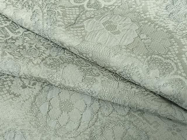 平和屋着物●上質な色無地　草花地紋　豆がら茶色　正絹　逸品　AABB6431zg