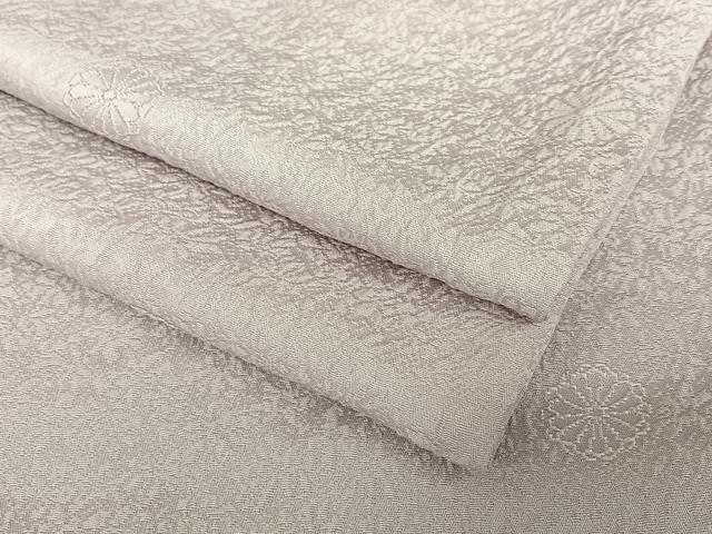 平和屋着物●上質な色無地　草花地紋　梅鼠色　正絹　逸品　AABB6437zg