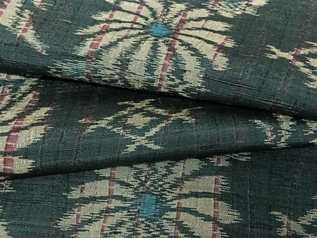 平和屋着物●上質な紬　絞り　草花文　正絹　逸品　AABB6463zg