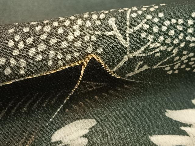 平和屋着物○アンティーク 大正ロマン 黒留袖 風景松文 両褄 暈し染め