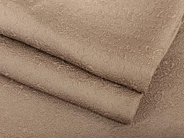 平和屋着物●上質な色無地　花唐草地紋　濃色　正絹　逸品　AABB6538zg