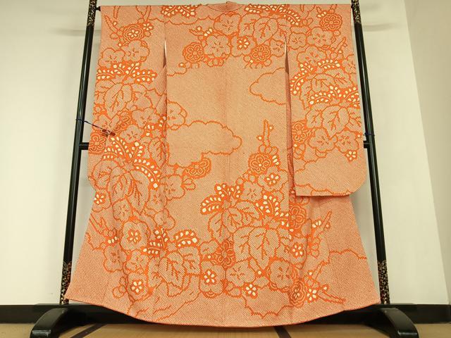 平和屋着物●豪華振袖　総絞り　草花文　桐　正絹　逸品　AABB6579zg