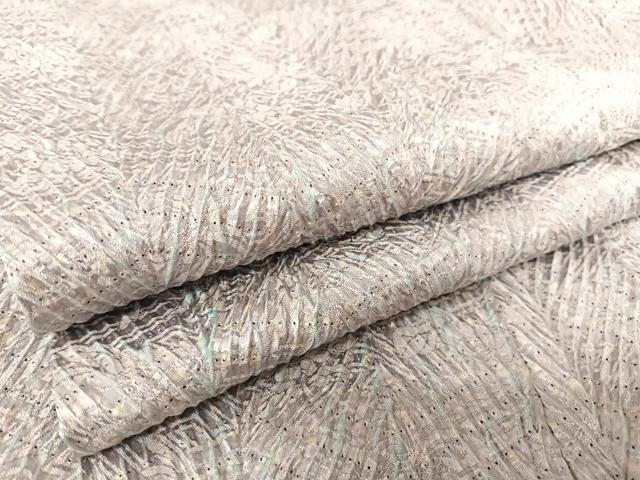 平和屋着物●名門　藤娘きぬたや・杢目絞り　小紋　正絹　逸品　AABB6633np