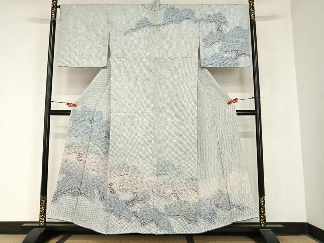 平和屋着物●訪問着　総絞り　松文　暈し染め　正絹　逸品　AABB6638np