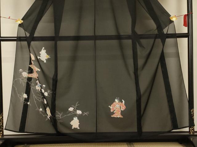 平和屋着物＊夏物 訪問着 絽 人物文 洗える着物 AABB6691jd