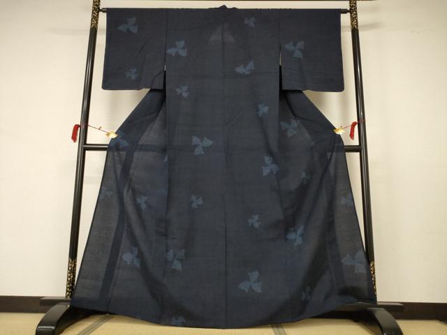 平和屋着物＊夏物　紗紬　80亀甲　扇子花文　正絹　逸品　未使用　AABB6715jd_1