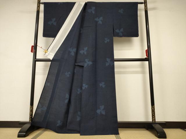 平和屋着物＊夏物　紗紬　80亀甲　扇子花文　正絹　逸品　未使用　AABB6715jd_2