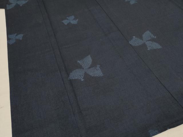 平和屋着物＊夏物　紗紬　80亀甲　扇子花文　正絹　逸品　未使用　AABB6715jd_3