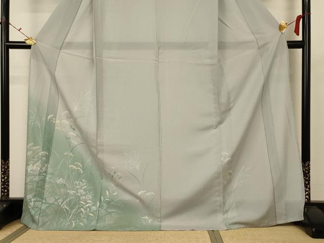 平和屋着物＊夏物　訪問着　絽　草花文　暈し染め　金彩　正絹　逸品　AABC6980jd 平和屋着物□訪問着 草花文 暈し染め 金彩 正絹 逸品 CABF5768oy