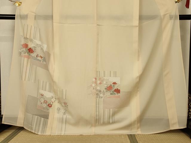 平和屋着物＊夏物　訪問着　絽　草花文　正絹　逸品　未使用　AABD4554jd 平和屋着物＊夏物 訪問着 絽 草花文 正絹 逸品 AABB6735jd