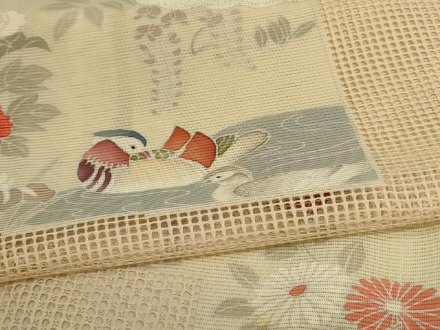 平和屋着物＊夏物 訪問着 絽 草花文 正絹 逸品 AABB6735jd