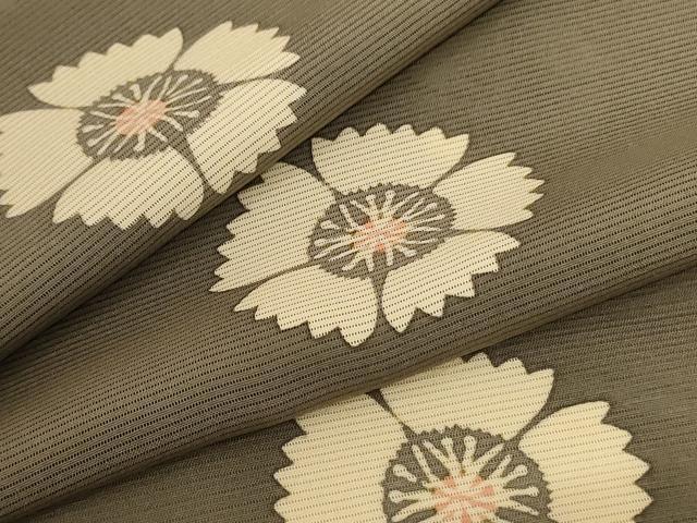 平和屋着物＊夏物　小紋　絽　舞花文　正絹　逸品　AABB6738jd