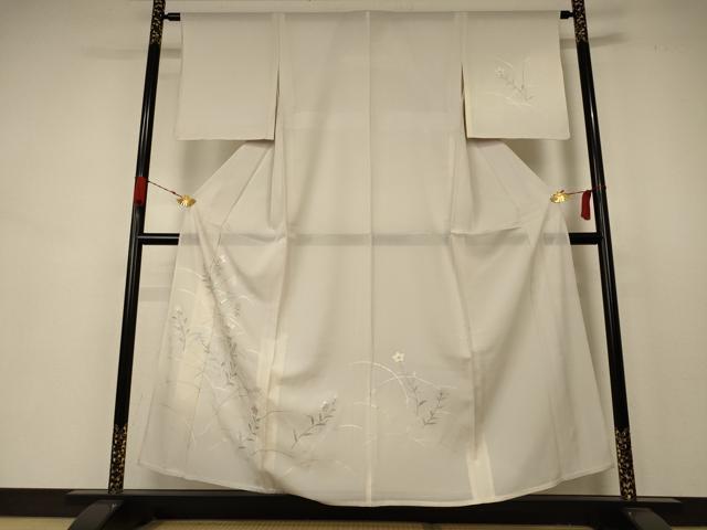 平和屋着物＊夏物　訪問着　絽　草花文　正絹　逸品　AABB6741jd