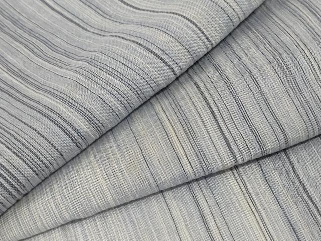 平和屋着物＊夏物　小千谷ちぢみ　縞　麻　逸品　AABB6746jd