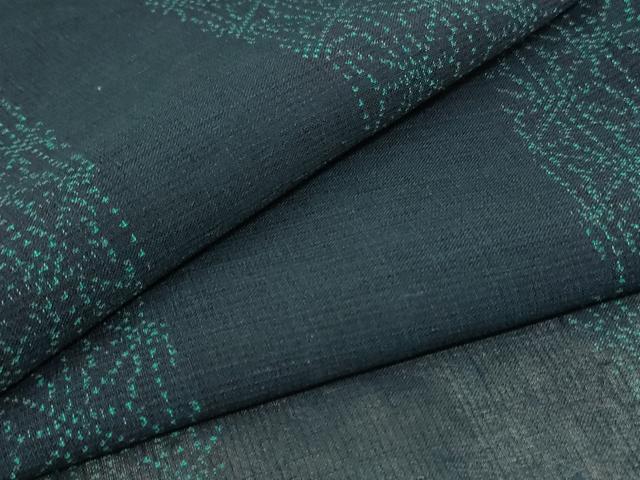 平和屋着物＊夏物　小紋　紗　麻の葉文様　AABB6764jd