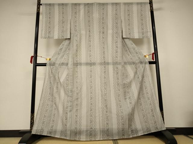 平和屋着物＊夏物　小紋　紗　間道　洗える着物　未使用　AABB6770jd_1