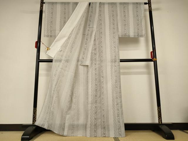 平和屋着物＊夏物　小紋　紗　間道　洗える着物　未使用　AABB6770jd_2