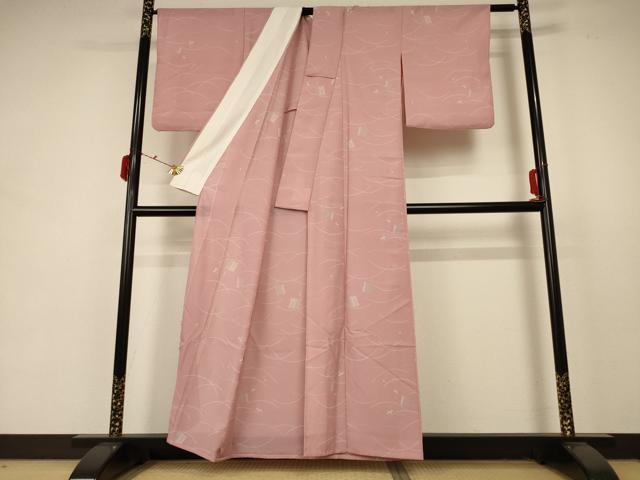 平和屋着物＊夏物　小紋　紗　芝文　洗える着物　AABB6772jd_2