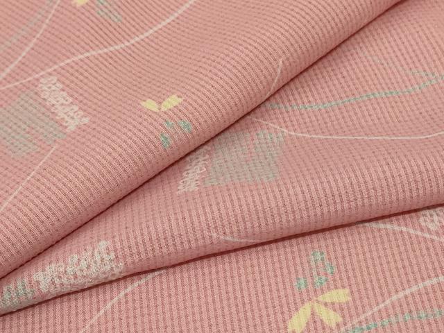 平和屋着物＊夏物　小紋　紗　芝文　洗える着物　AABB6772jd