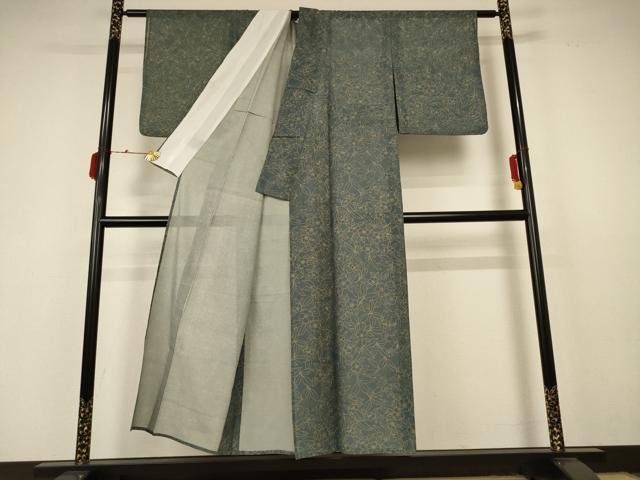 平和屋着物＊夏物 小紋 絽 草花文 洗える着物 AABB6774jd 【公式通販】