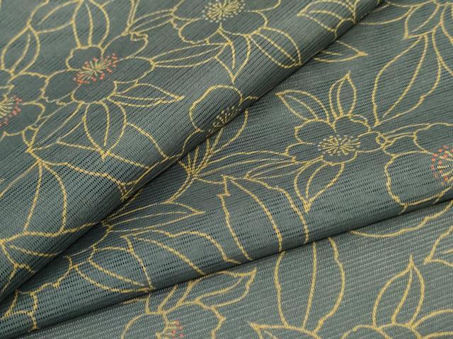 平和屋着物＊夏物　小紋　絽　草花文　洗える着物　AABB6774jd