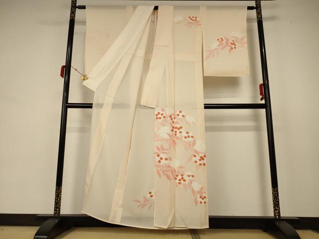 平和屋着物＊夏物　訪問着　絽　紫陽花　銀彩　正絹　逸品　AABB6779jd_1