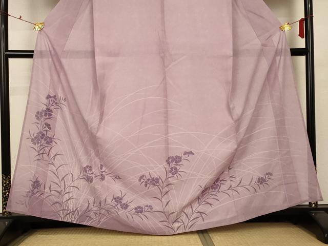 平和屋着物＊夏物　人間国宝 小宮康孝　訪問着　江戸小紋　絽　草花文　正絹　逸品　AABB6784jd_2
