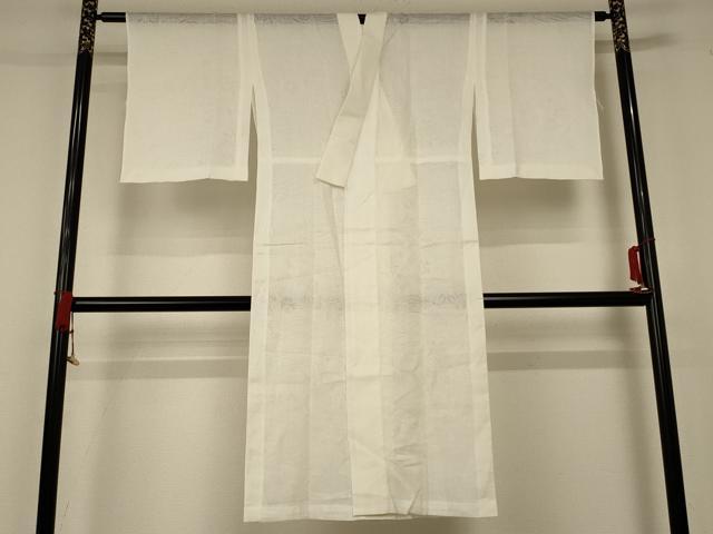 平和屋着物＊夏物　長襦袢　紗　草花文　象牙色　麻　逸品　AABB6796jd