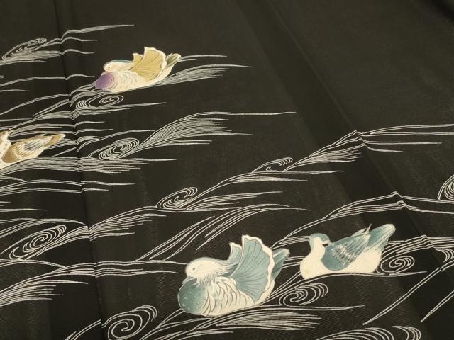 平和屋着物＊夏物 黒留袖 絽 鴛鴦 正絹 逸品 AABB6798jd