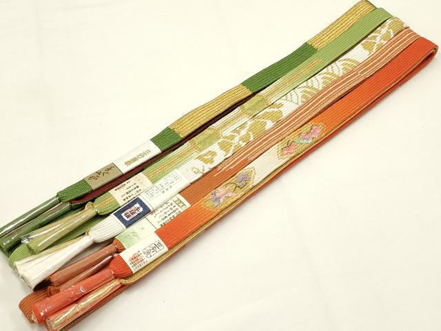 平和屋着物●和装小物　上質な帯締め5本セット　高麗組　刺繍　三分金糸　五分金糸　さんび　逸品　未使用　AABB7078ay