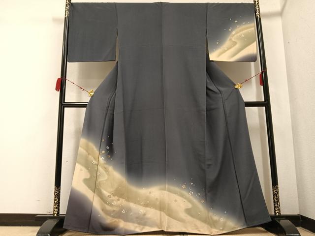 平和屋着物●訪問着　舞桜文　暈し染め　金銀彩　正絹　逸品　AABB7209ph