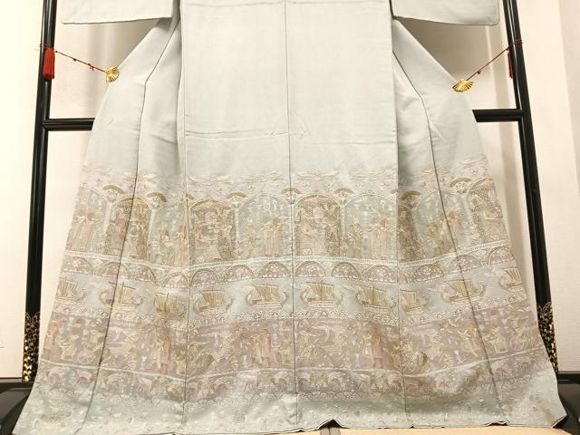 平和屋着物○中国三大刺繍 スワトウ刺繍 汕頭刺繍 訪問着 草花文