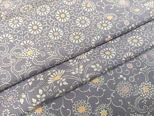 平和屋着物●上質な小紋　花唐草文　正絹　逸品　AABB7256ph