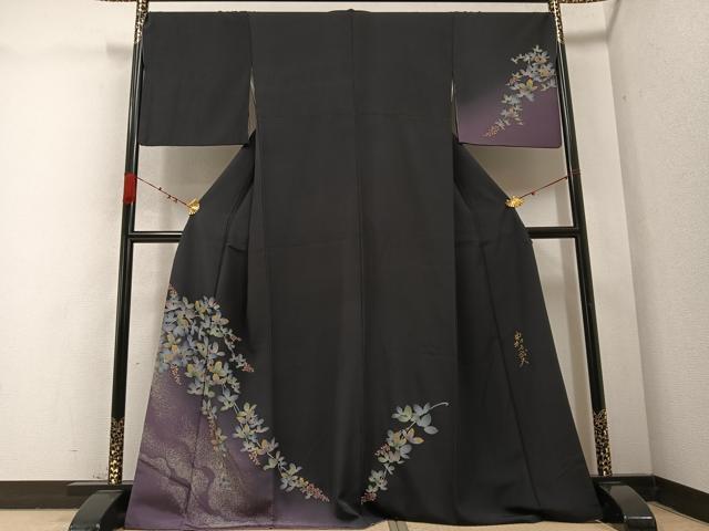 平和屋着物●皇室デザイナー　中村乃武夫　訪問着　枝花文　暈し染め　金彩　やまと誂製　正絹　逸品　AABB7262ph