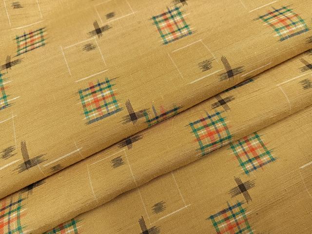 平和屋着物●上質な紬  　琉球絣文様　正絹　逸品　未使用　AABB7277ph