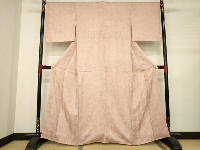 平和屋着物●名門　藤娘きぬたや・杢目絞り　小紋　正絹　逸品　AABB7299ck 平和屋着物○名門 藤娘きぬたや・杢目絞り 小紋 正絹 逸品