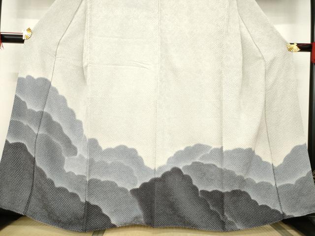 平和屋着物○訪問着 総絞り 雲重ね文 正絹 逸品 AABB7303ck