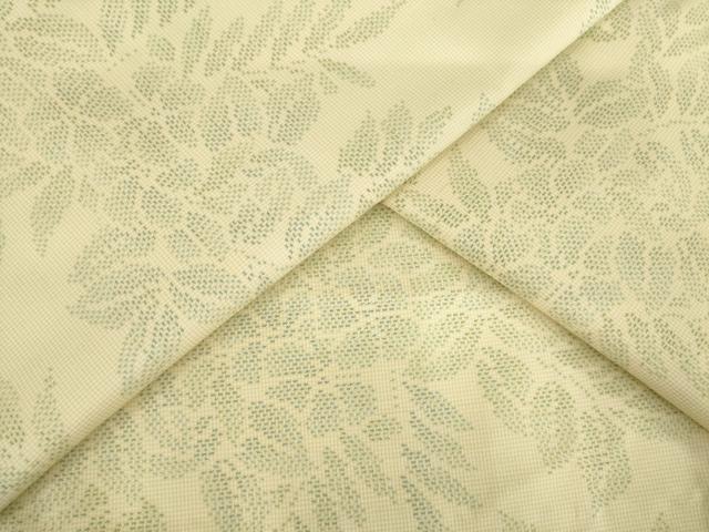 平和屋着物●本場大島紬　白大島　草花文　正絹　逸品　未使用　AABB7317ck