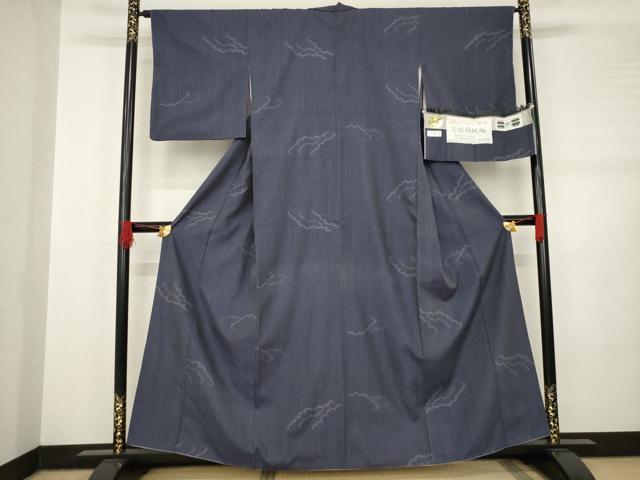 平和屋着物●結城紬　奥順　はたおり娘　雲重ね文　証紙付き　正絹　逸品　AABB7320ck 平和屋着物○結城紬 奥順 はたおり娘 雲重ね文 証紙付き