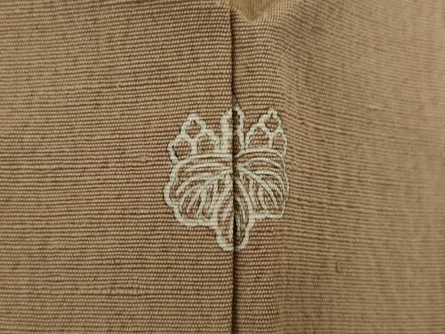 平和屋着物●上質な紬　色無地　白茶色　正絹　逸品　AABB7333ck 平和屋着物○上質な紬 色無地 白茶色 正絹 逸品 AABB7333ck