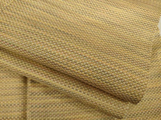 平和屋着物●上質な紬　市松文様　正絹　逸品　AABB7334ck