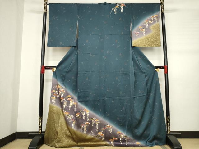 平和屋着物●訪問着　松　暈し染め　金彩　正絹　逸品　AABB7342ck