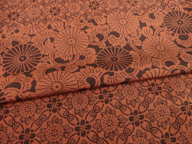 平和屋着物○上質な小紋 型染め 横段花文 正絹 逸品 AABB7357ck