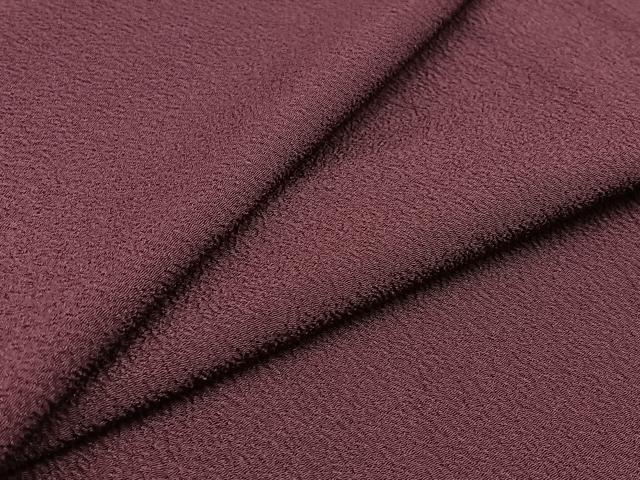 平和屋着物▽色無地　単衣　紫紺色　鬼しぼ縮緬　洗える着物　AABB7753jh