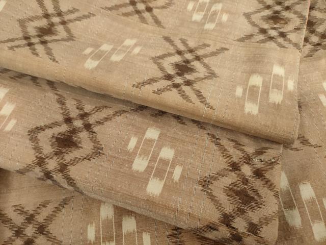 平和屋着物●本場琉球絣　紬　正絹　逸品　AABB7886ck