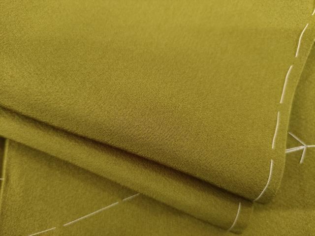 平和屋着物●上質な色無地　鶯茶色　正絹　逸品　未使用　AABB7902ck