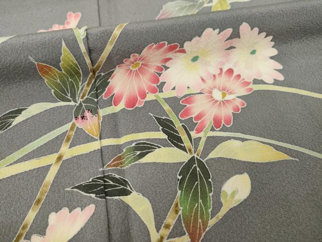 平和屋着物○京加賀友禅 百貫石峰 訪問着 草花文 正絹